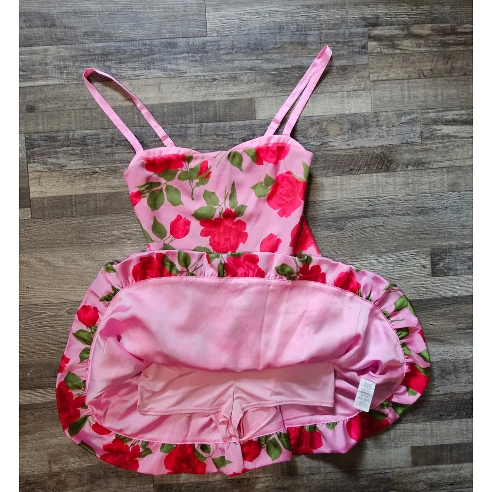 Show Me Your Mumu Tiffany Skort Dress Pink Rose Floral Mini Dress Small